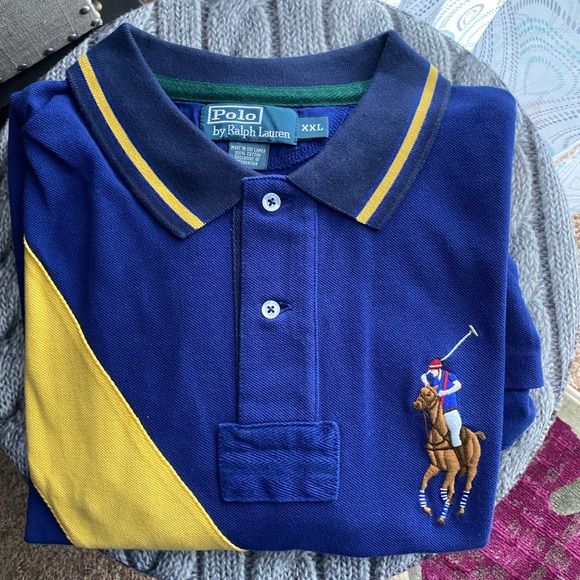 Blue, yellow and green stripe, classic fit - Picture 1 of 2